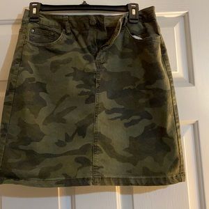 Camo Denim Skirt